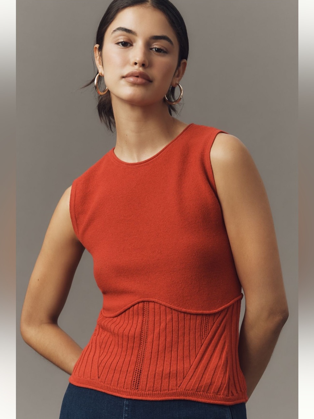 NWT Maeve Ribbed Sleeveless Sweater, S